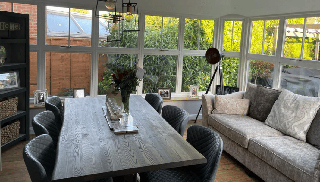 Dining room in tiled roof conservatory